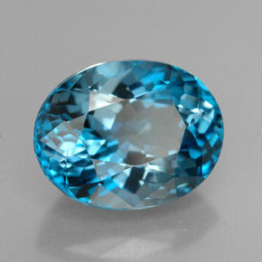 3,13 ctw natürlicher blauer Topas, Oval Schliff, VVS