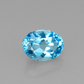 1,81 ctw natürlicher blauer Topas, Oval Schliff, VS