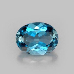 1,61 ctw natürlicher blauer Topas, Oval Schliff, VVS