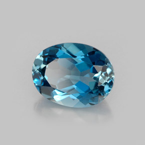 1,61 ctw natürlicher blauer Topas, Oval Schliff, VVS