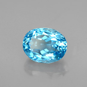 2,84 ctw natürlicher blauer Topas, Oval Schliff, VVS