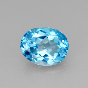 2,48 ctw natürlicher blauer Topas, Oval Schliff, VVS