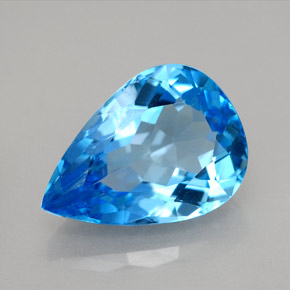 9,79 ctw natürlicher blauer Topas, Birnenform, VVS