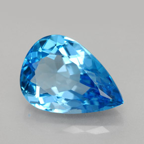 9,79 ctw natürlicher blauer Topas, Birnenform, VVS