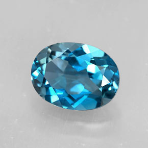 1,64 ctw natürlicher blauer Topas, Oval Schliff, VVS