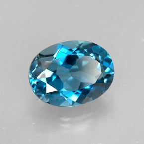 1,64 ctw natürlicher blauer Topas, Oval Schliff, VVS