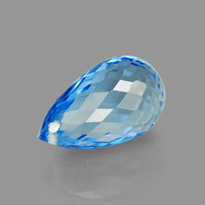 2,33 ctw natürlicher blauer Topas, Briolette, VVS