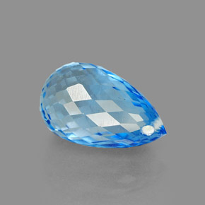 2,33 ctw natürlicher blauer Topas, Briolette, VVS