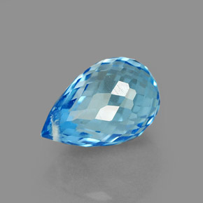 2,23 ctw natürlicher blauer Topas, Briolette, VVS