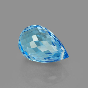 2,23 ctw natürlicher blauer Topas, Briolette, VVS