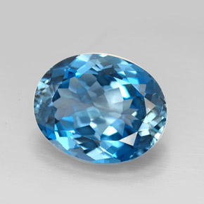 9,64 ctw natürlicher blauer Topas, Oval Schliff, VVS