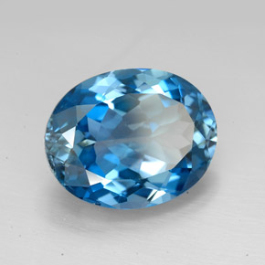 9,64 ctw natürlicher blauer Topas, Oval Schliff, VVS