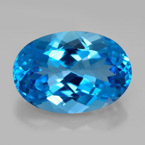 12,38 ctw natürlicher blauer Topas, Oval Schliff, VVS