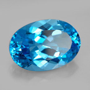12,38 ctw natürlicher blauer Topas, Oval Schliff, VVS