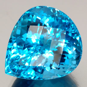 34,57 ctw natürlicher blauer Topas, Birnenform, IF