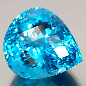 34,57 ctw natürlicher blauer Topas, Birnenform, IF