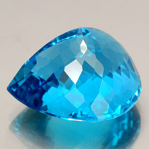 34,57 ctw natürlicher blauer Topas, Birnenform, IF