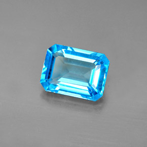 1,91 ctw natürlicher blauer Topas, Smaragdschliff, VVS