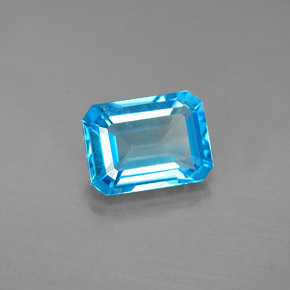 1,91 ctw natürlicher blauer Topas, Smaragdschliff, VVS