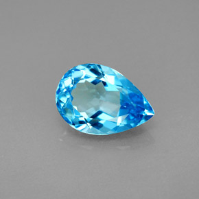 2,13 ctw natürlicher blauer Topas, Birnenform, VVS