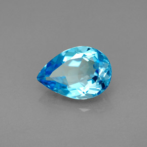 2,13 ctw natürlicher blauer Topas, Birnenform, VVS