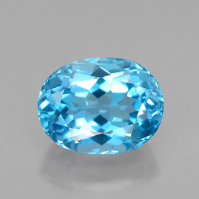 2,98 ctw natürlicher blauer Topas, Oval Schliff, VVS