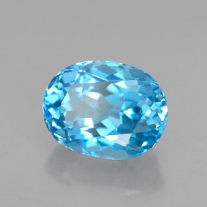 2,98 ctw natürlicher blauer Topas, Oval Schliff, VVS