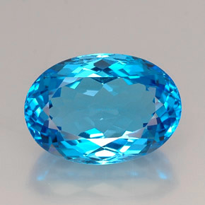 25,42 ctw natürlicher blauer Topas, Oval Schliff, IF