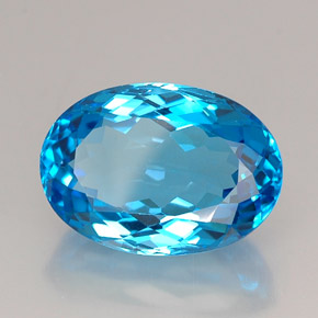 25,42 ctw natürlicher blauer Topas, Oval Schliff, IF