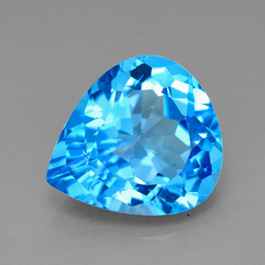 7,72 ctw natürlicher blauer Topas, Birnenform, VVS