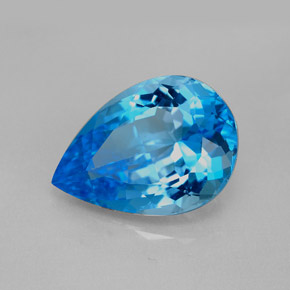 7,87 ctw natürlicher blauer Topas, Birnenform, VVS