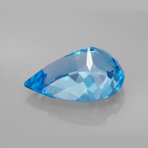 7,87 ctw natürlicher blauer Topas, Birnenform, VVS