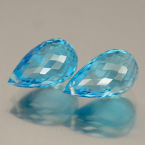  ct natürliche blauer Topas-Edelsteine, Briolette, VVS