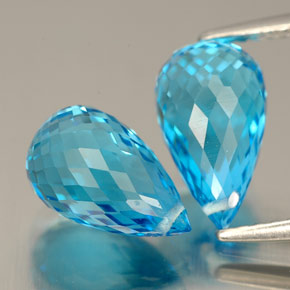 ct natürliche blauer Topas-Edelsteine, Briolette, VVS