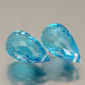  ct natürliche blauer Topas-Edelsteine, Briolette, VVS