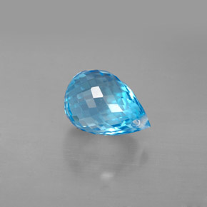 3,18 ctw natürlicher blauer Topas, Briolette, VVS