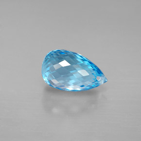 2,91 ctw natürlicher blauer Topas, Briolette, VVS