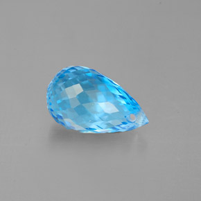 2,43 ctw natürlicher blauer Topas, Briolette, VVS
