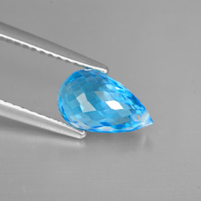 2,43 ctw natürlicher blauer Topas, Briolette, VVS