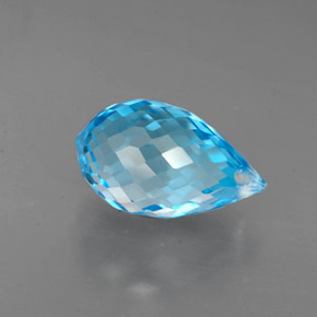 2,75 ctw natürlicher blauer Topas, Briolette, VVS