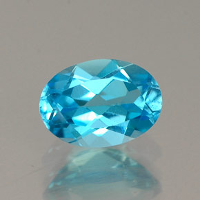 0,95 ctw natürlicher blauer Topas, Oval Schliff, VVS-VS