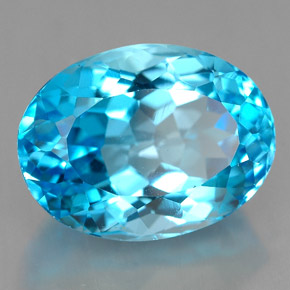 9,91 ctw natürlicher blauer Topas, Oval Schliff, VVS