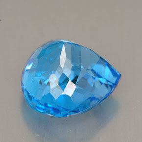 12,38 ctw natürlicher blauer Topas, Birnenform, VVS
