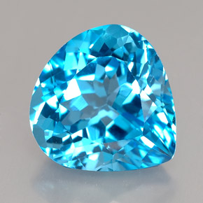 7,44 ctw natürlicher blauer Topas, Birnenform, IF