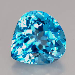 7,44 ctw natürlicher blauer Topas, Birnenform, IF