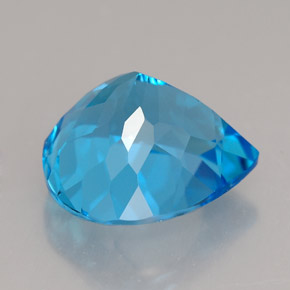 7,44 ctw natürlicher blauer Topas, Birnenform, IF