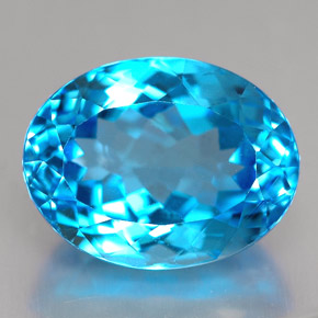 10,20 ctw natürlicher blauer Topas, Oval Schliff, VVS