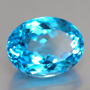 10,20 ctw natürlicher blauer Topas, Oval Schliff, VVS