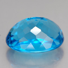 10,20 ctw natürlicher blauer Topas, Oval Schliff, VVS