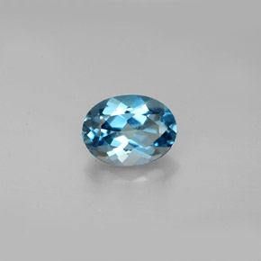 1,52 ctw natürlicher blauer Topas, Oval Schliff, VVS